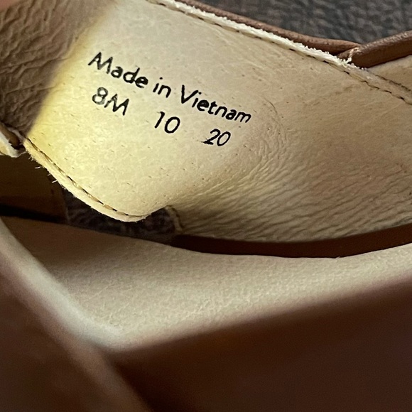 NEW Jack Rogers PALMER Crisscross Wedge Espadrille Heels Mocha Leather - Picture 7 of 8